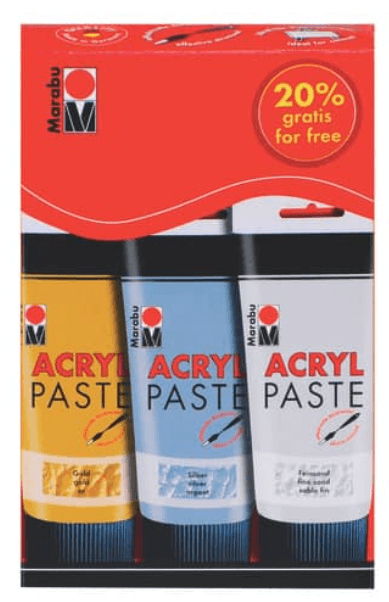 Marabu Acryl Paste, 3er-Sortierung