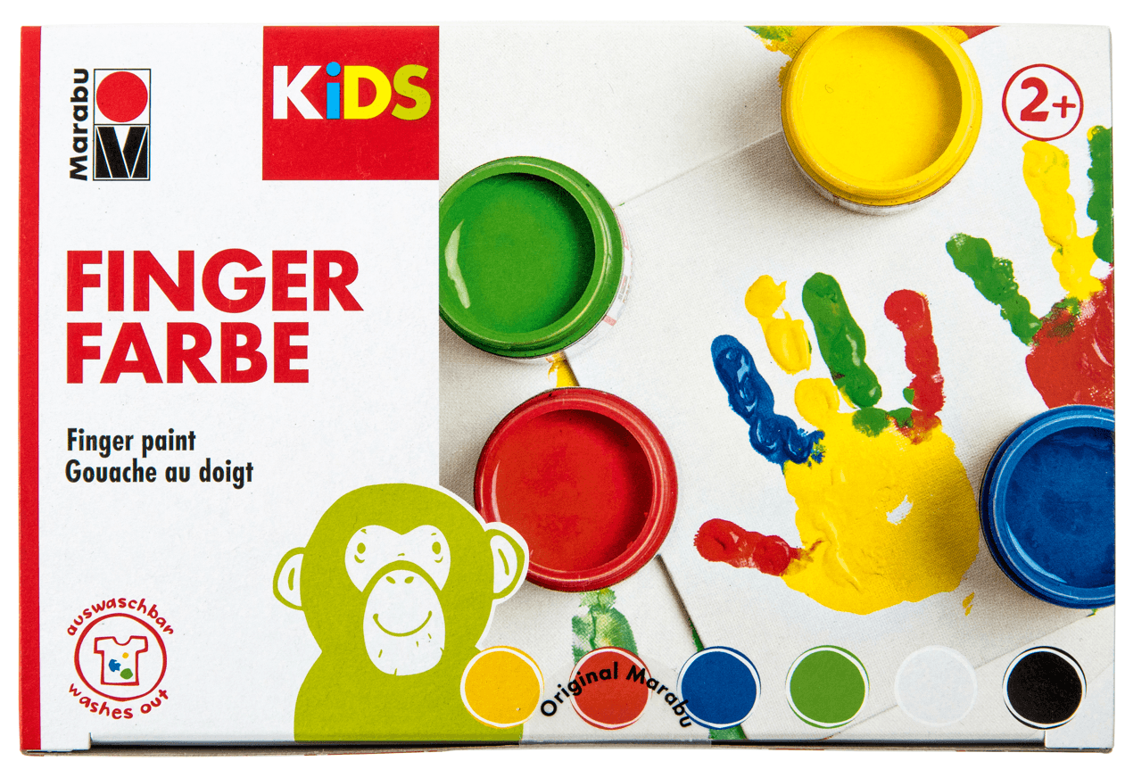 Marabu KiDS Fingerfarbe, 6er-Set, 6 x 100 ml