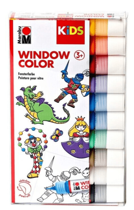 Marabu KiDS Window Color 10er-Sortierung FAVOURITES, 10 x 25 ml 