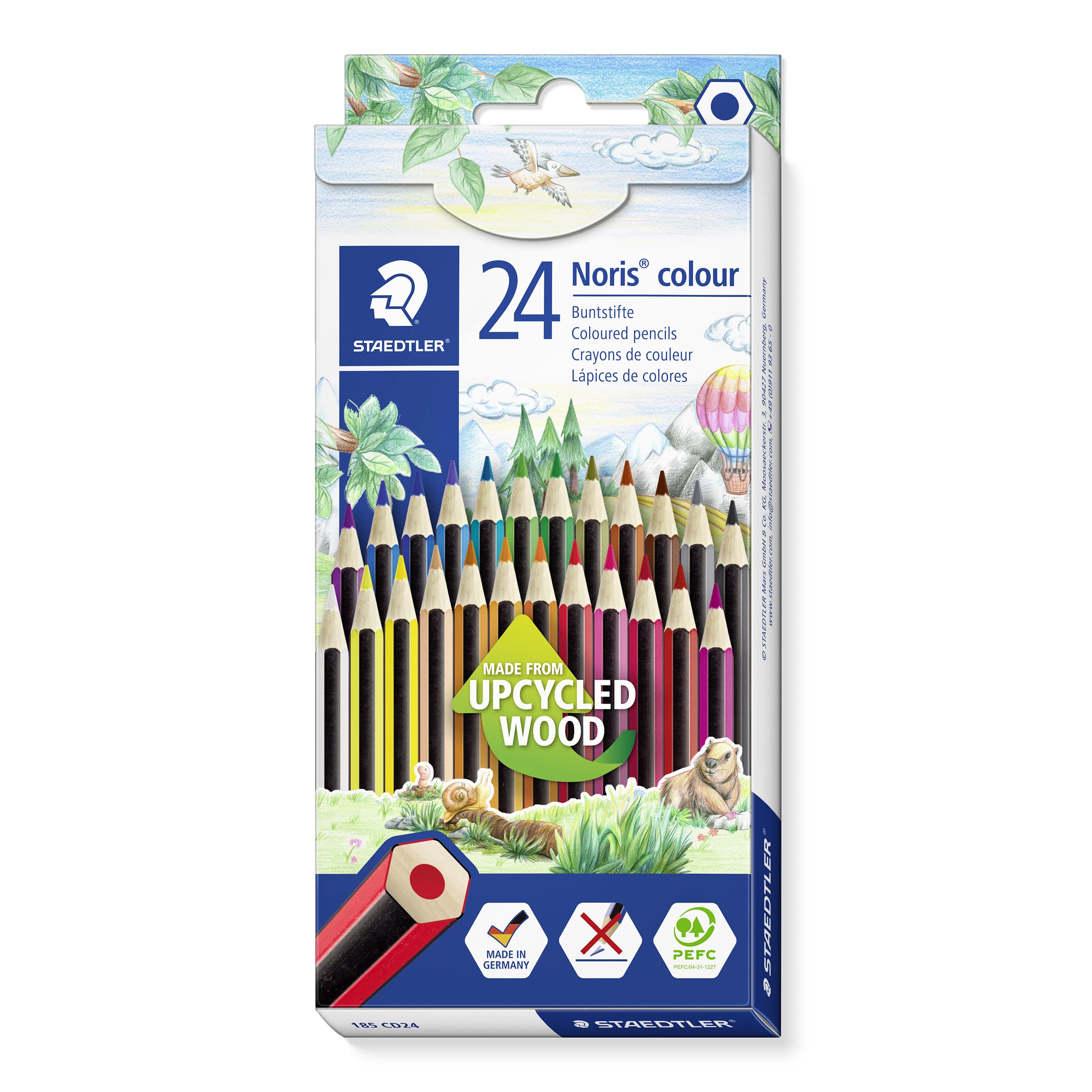 STAEDTLER Noris colour Buntstifte, sechseckig,  Kartonetui mit 24 Farben