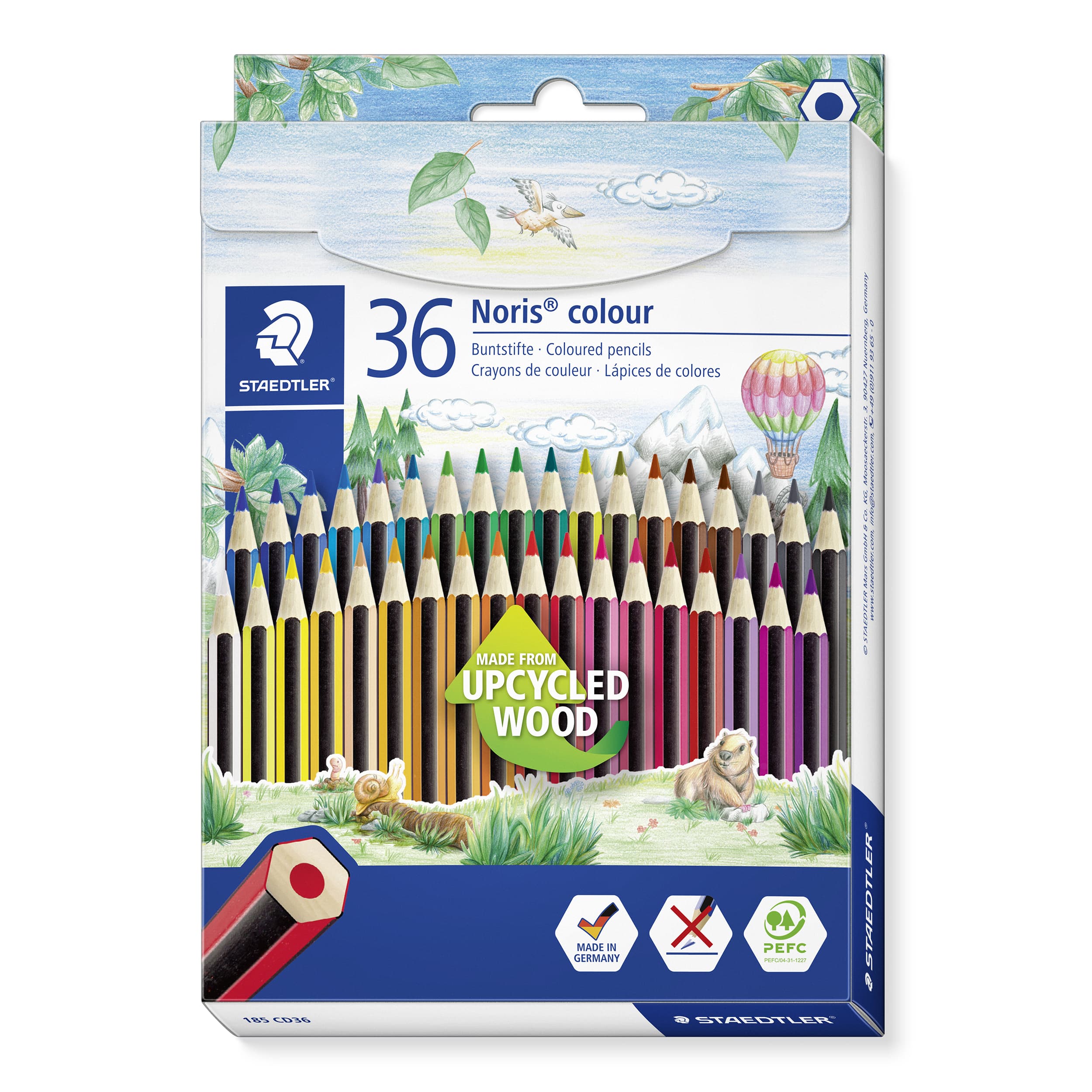 STAEDTLER Noris colour Buntstifte, sechseckig, Kartonetui mit 36 Farben