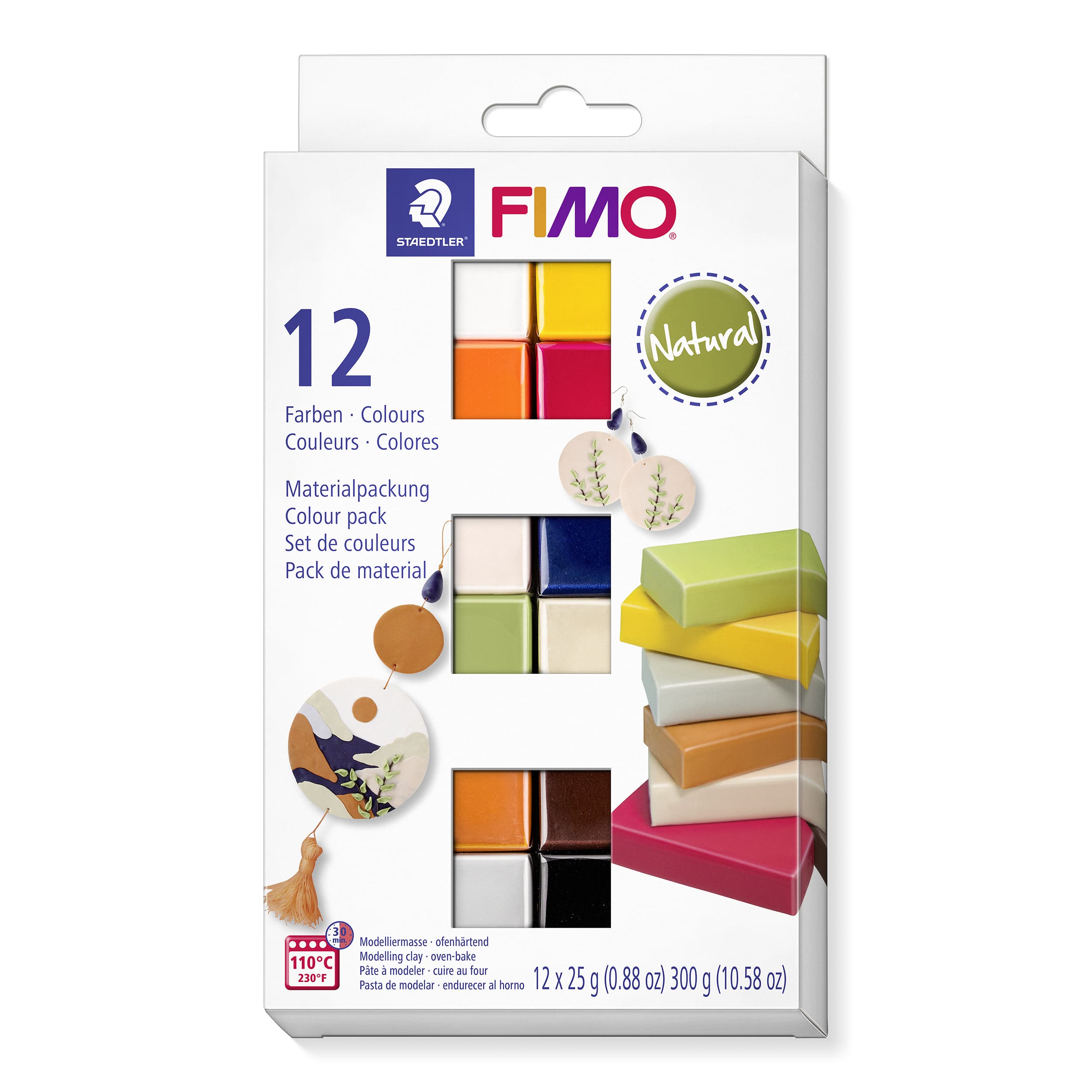 FIMO soft ofenhärtende Modelliermasse Kartonetui mit 12 sortierten Natural-Farben