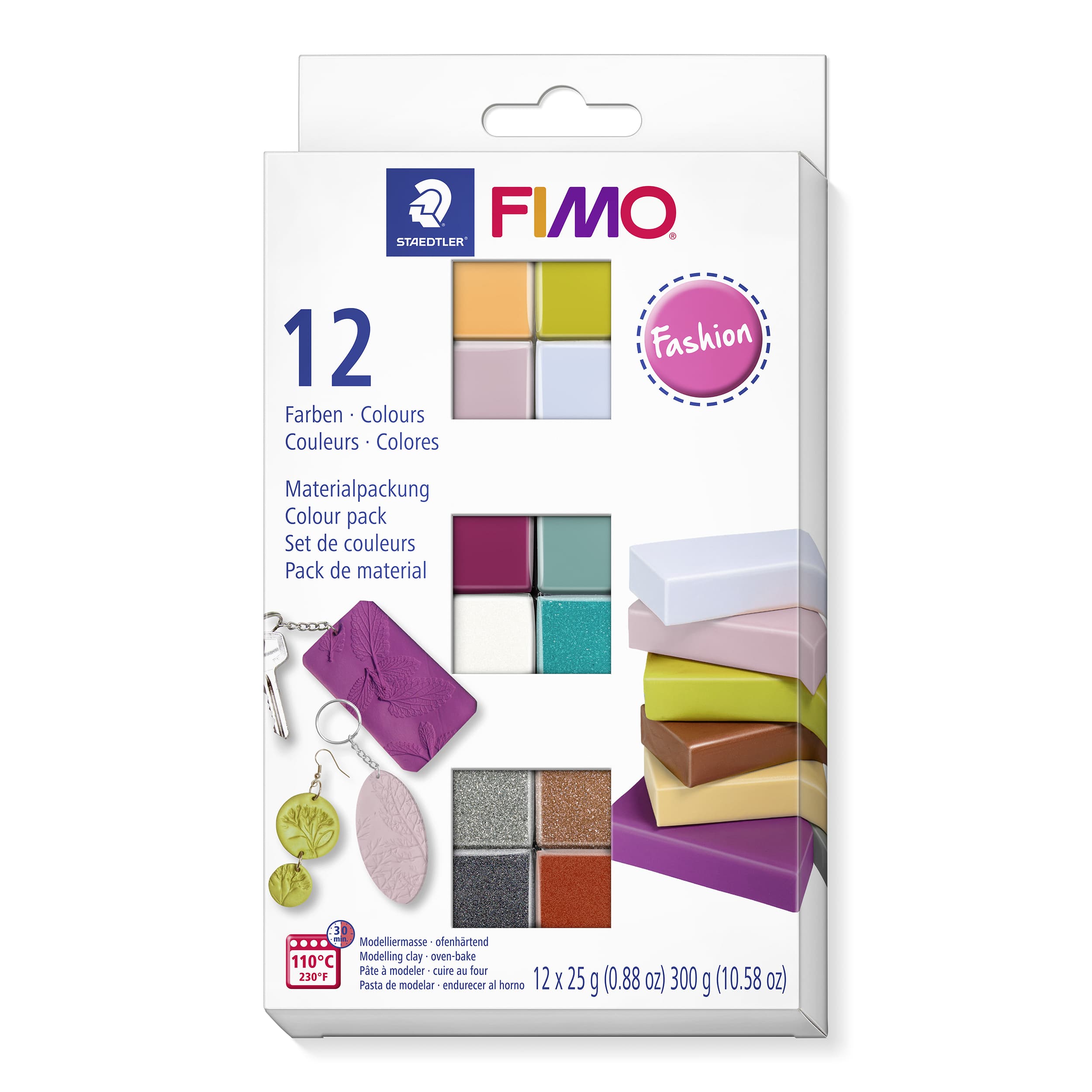 FIMO soft ofenhärtende Modelliermasse Kartonetui mit 12 sortierten Fashion-Farben