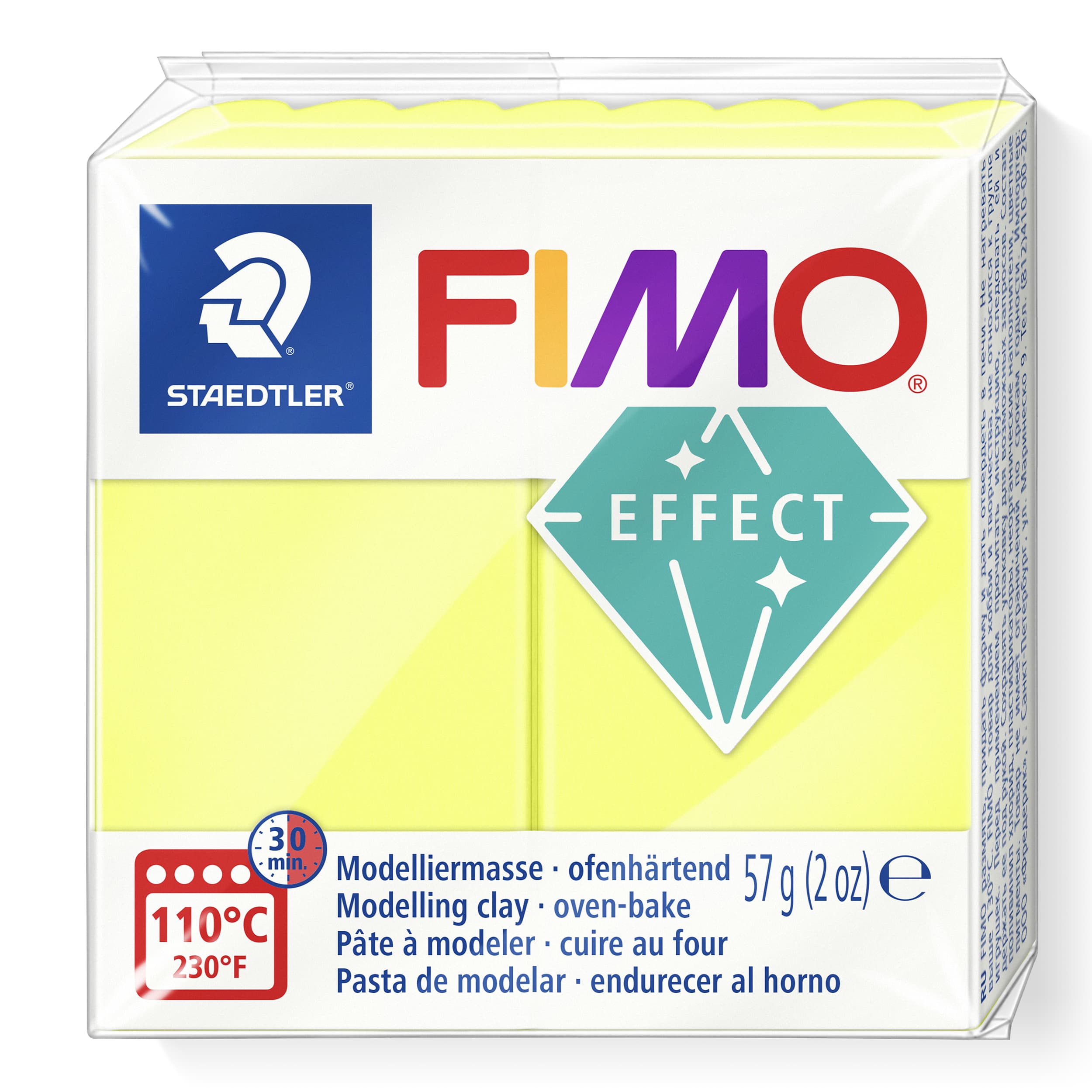 FIMO effect ofenhärtende Modelliermasse, Farbe neon gelb