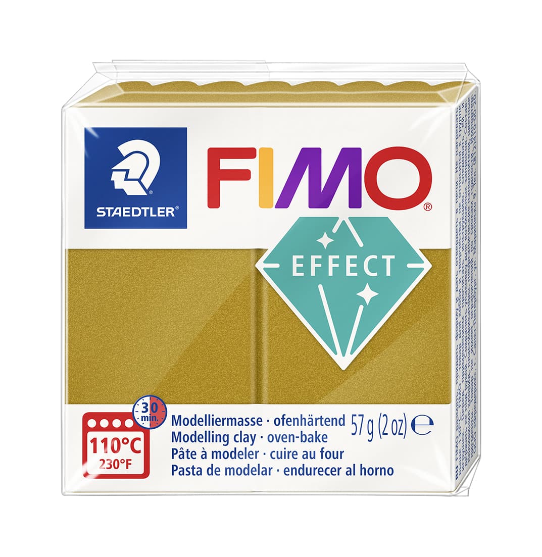FIMO effect ofenhärtende Modelliermasse, Farbe gold metallic