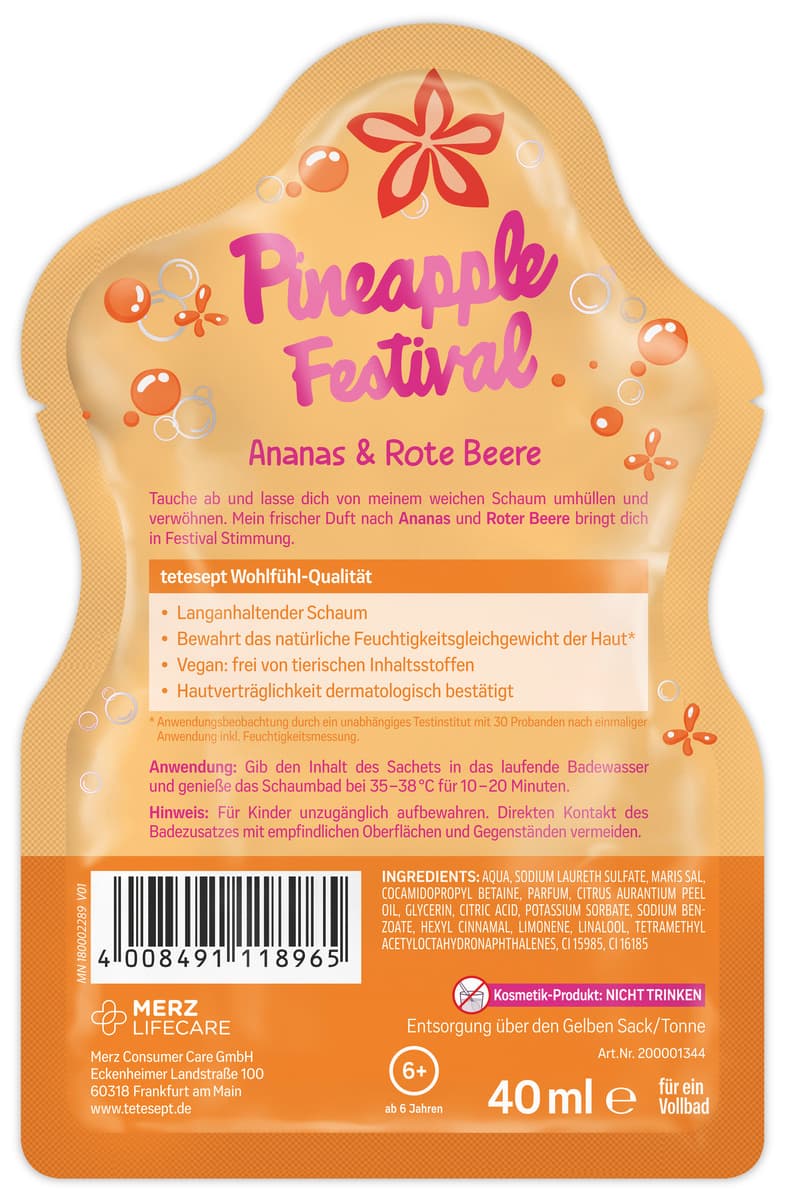 Produktbild tetesept Schaumbad Pineapple Festival  2 von 2