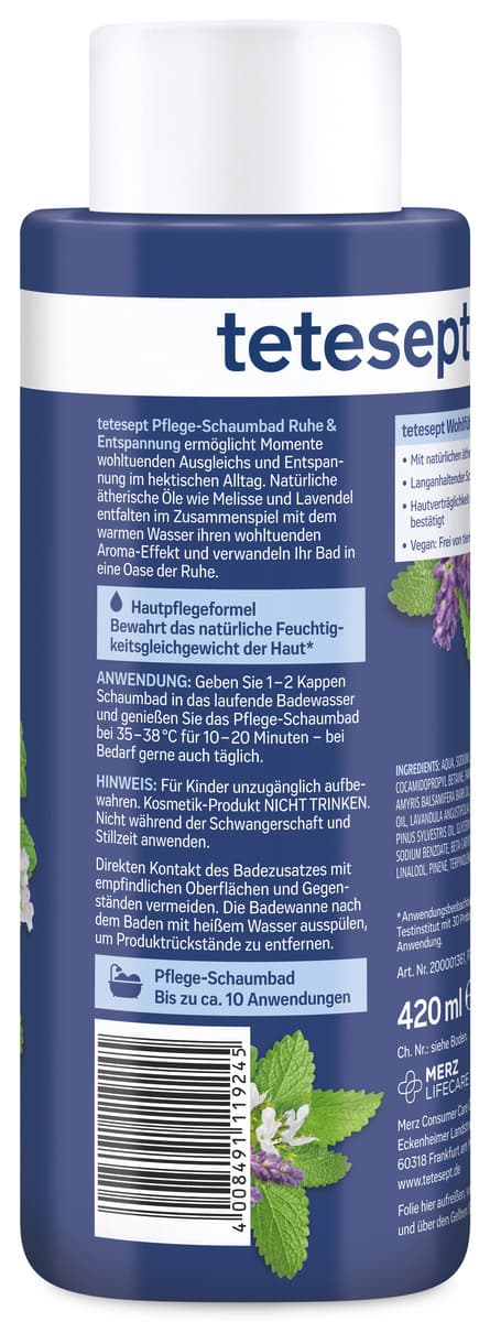 Produktbild tetesept Schaumbad Ruhe & Entspannung  2 von 3
