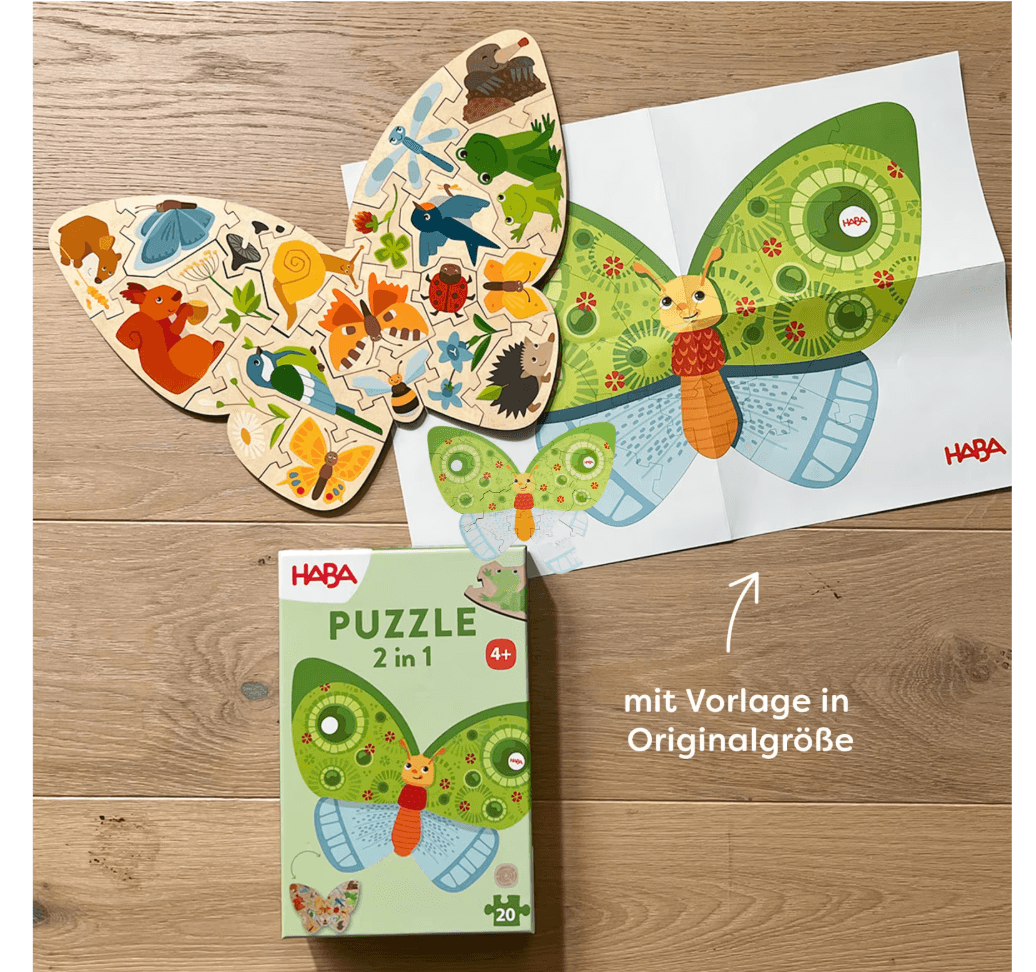 Produktbild HABA Kinder Holzpuzzle Schmetterling, 20-teiliges 2 in 1 Puzzle, ab 4 Jahren 5 von 6