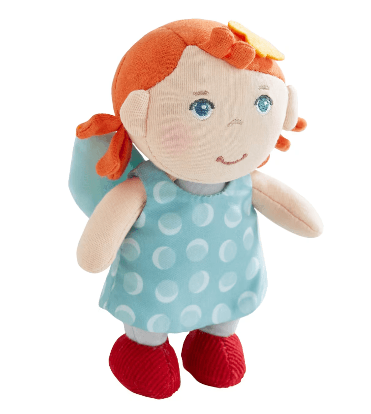 HABA Schutzengelpuppe Emi, 15 cm, Stoffpuppe mit Flügel