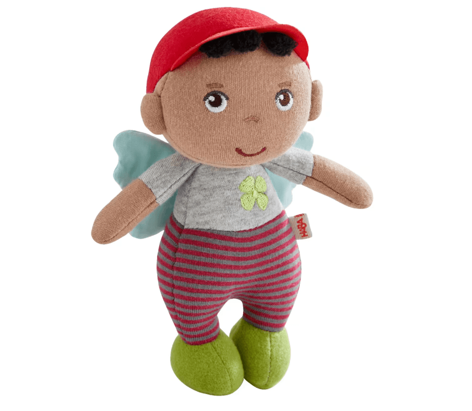HABA Schutzengelpuppe Oskar, 15 cm, Stoffpuppe mit Flügel
