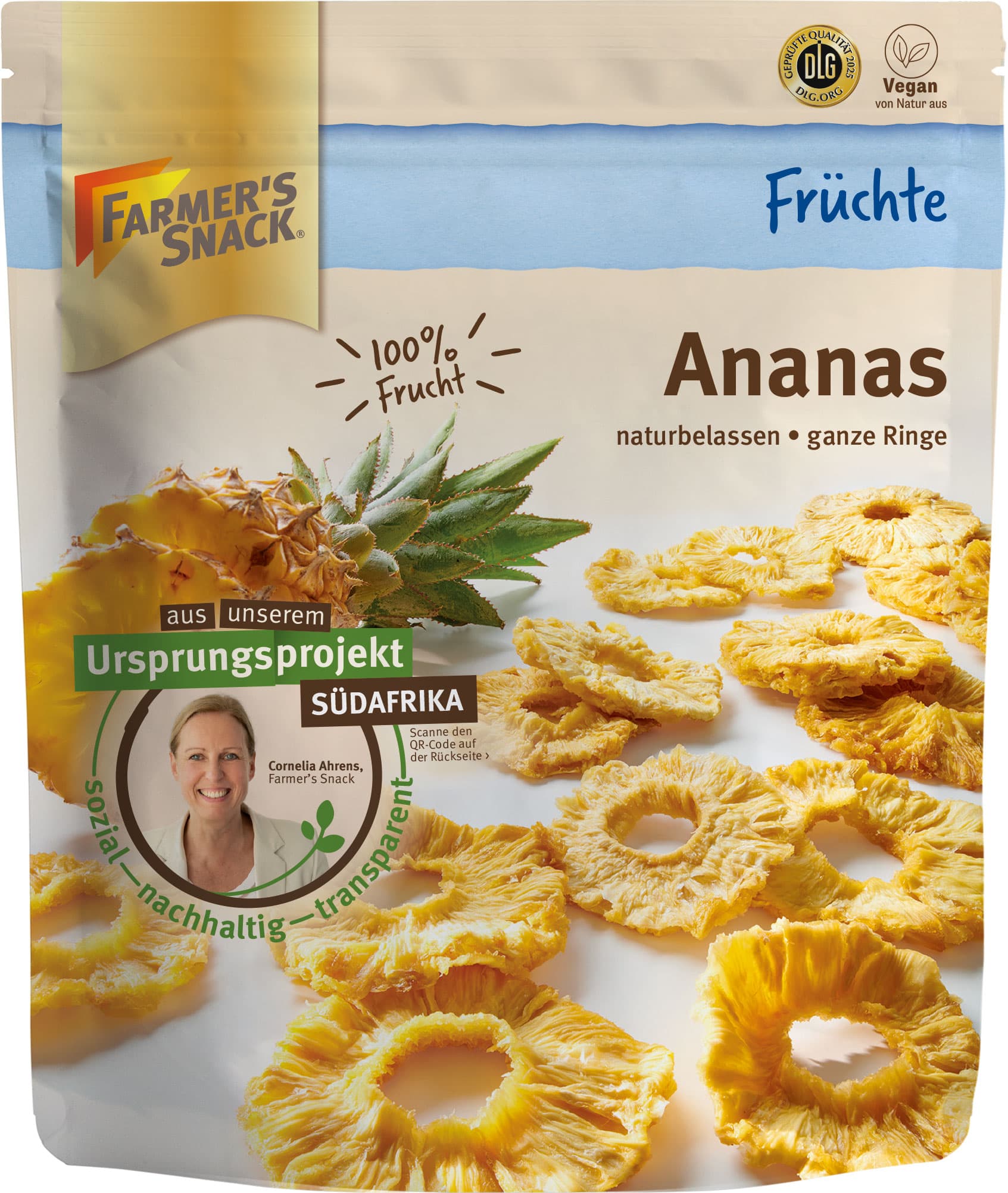 FARMER'S SNACK Ananas ganze Ringe naturbelassen