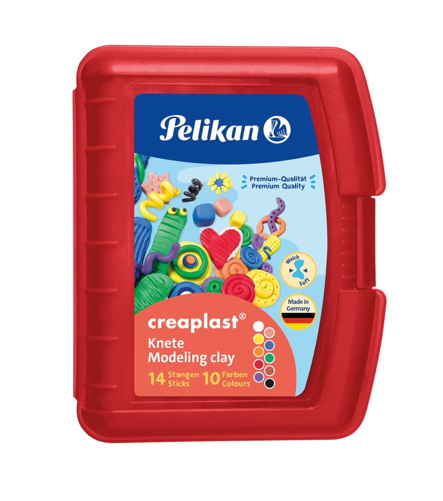 Pelikan Kinderknete Creaplast® 10 Farben im roten Etui