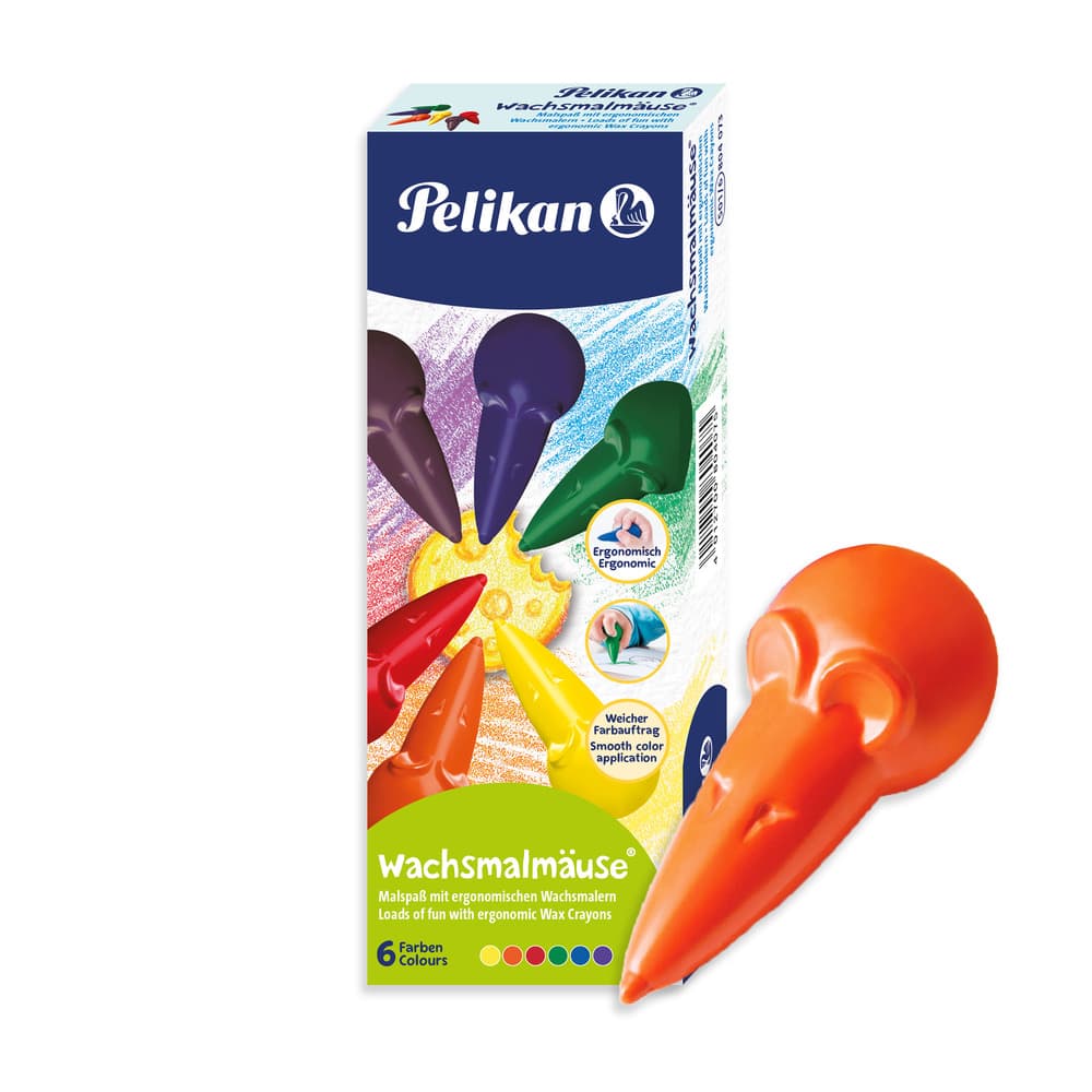 Pelikan Wachsmalmäuse für Pfötchengriff 6er