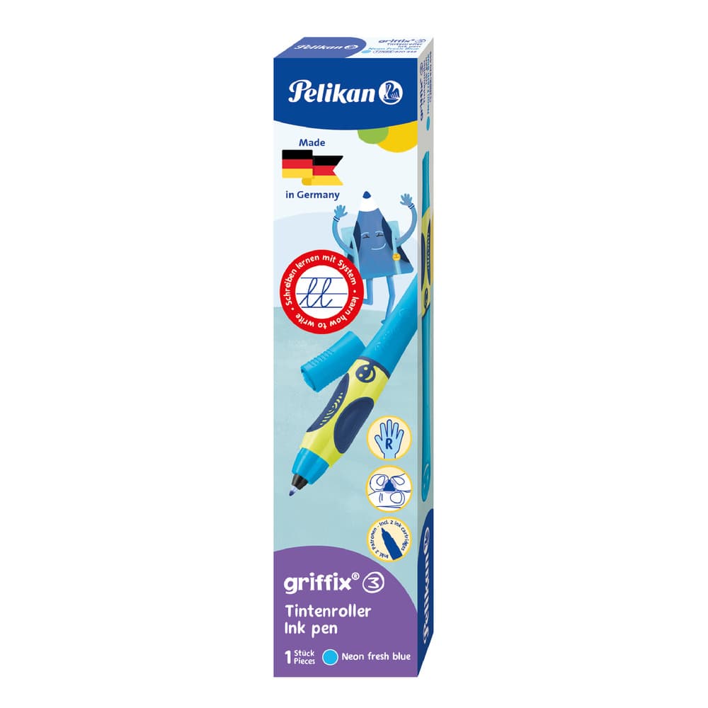Pelikan griffix® Tintenroller für Rechtshänder Neon Fresh Blue