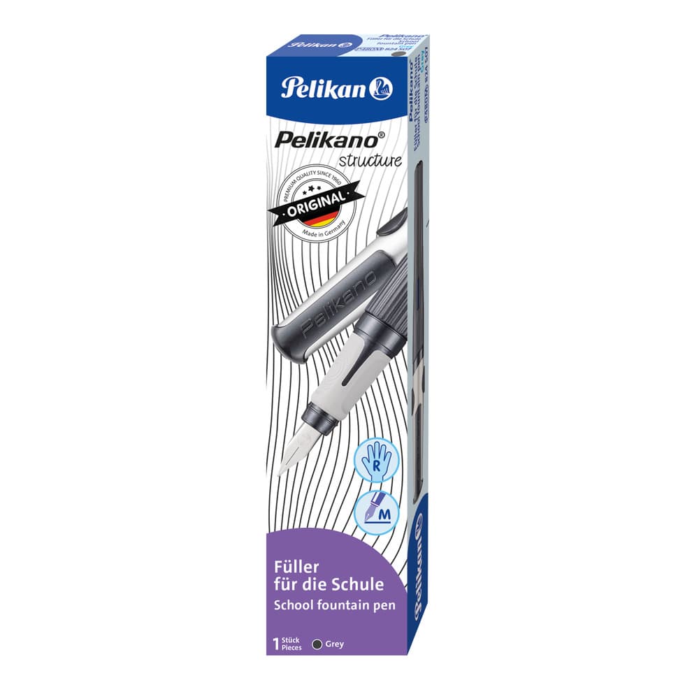 Pelikan Pelikano® structure Füller für Rechtshänder Grau Feder M