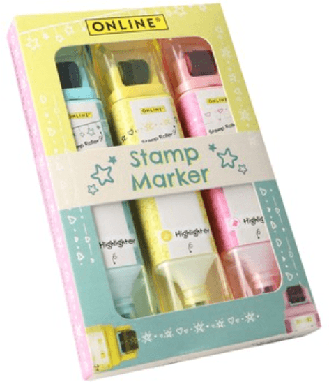 ONLINE Stamp Marker Set  Stempelroller in 3 verschiedenen Farben