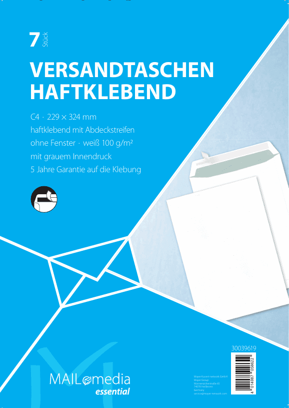 Versandtasche C4 weiss