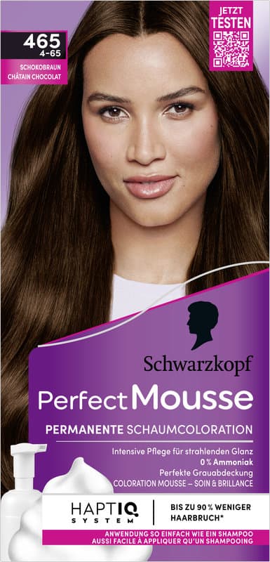 Schwarzkopf Perfect Mousse Permanente Schaumcoloration 465/4-65 Schokobraun