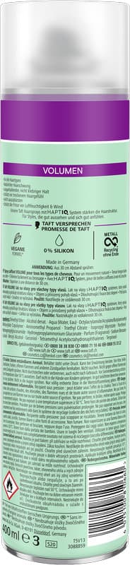 taft Haarspray Volumen Haltegrad 3 - mittlerer Halt