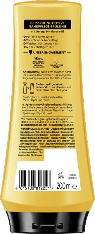 Acondicionador GLISS Oil Nutritive 200 ml