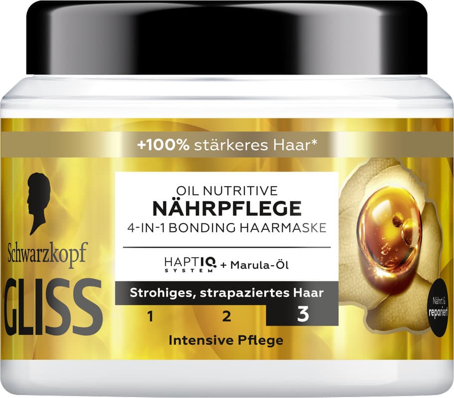 Mascarilla capilar GLISS Oil Nutritive 4 en 1 con tecnología Bonding