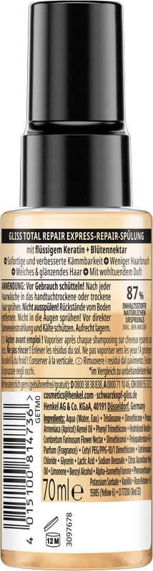 Acondicionador reparador exprés GLISS Total Repair