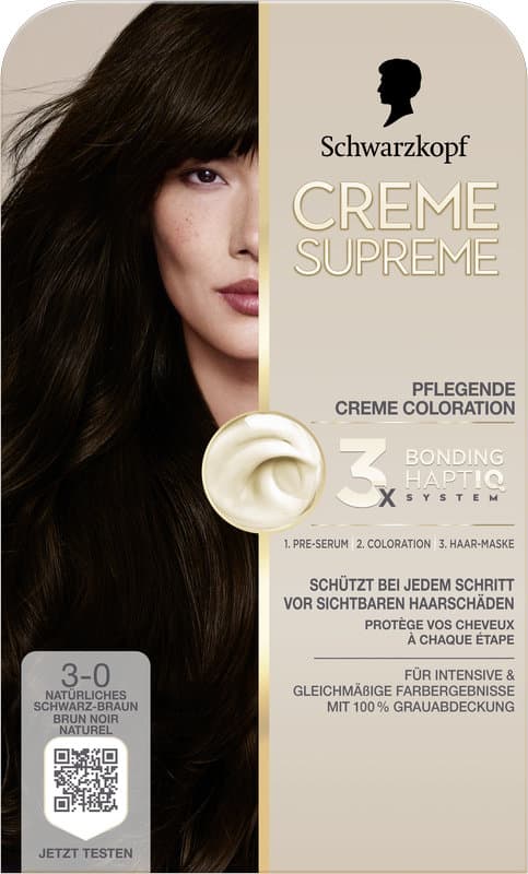 Schwarzkopf Creme Supreme 3-0 Natürliches Schwarz-Braun