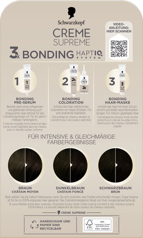 Schwarzkopf Creme Supreme 3-0 Negro-marrón natural