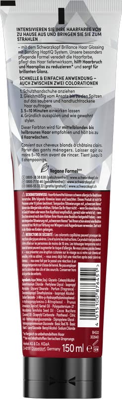 Schwarzkopf BRILLANCE Glanz-Behandlung Haar Glossing 