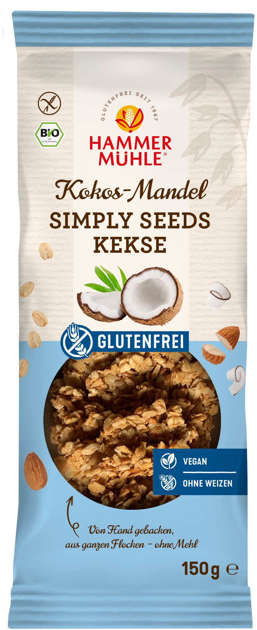 HAMMERMÜHLE Bio Haferkekse mit Kokos und Mandeln