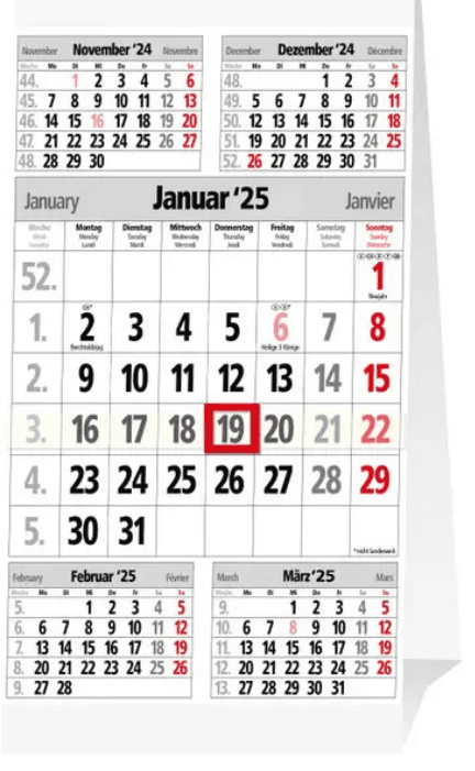 GÜSS 5-Monatstischaufstellkalender Z982