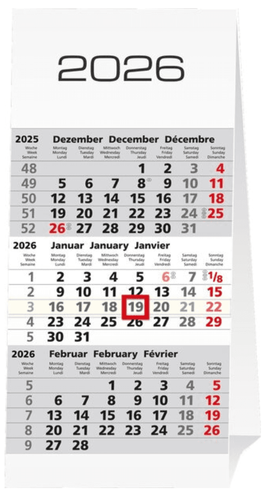 GÜSS 3-Monatstischaufstellkalender