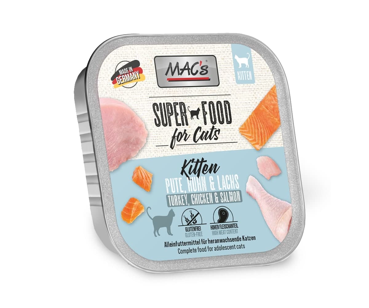 MAC's CAT Katzennassfutter Kitten Pute, Huhn, Lachs