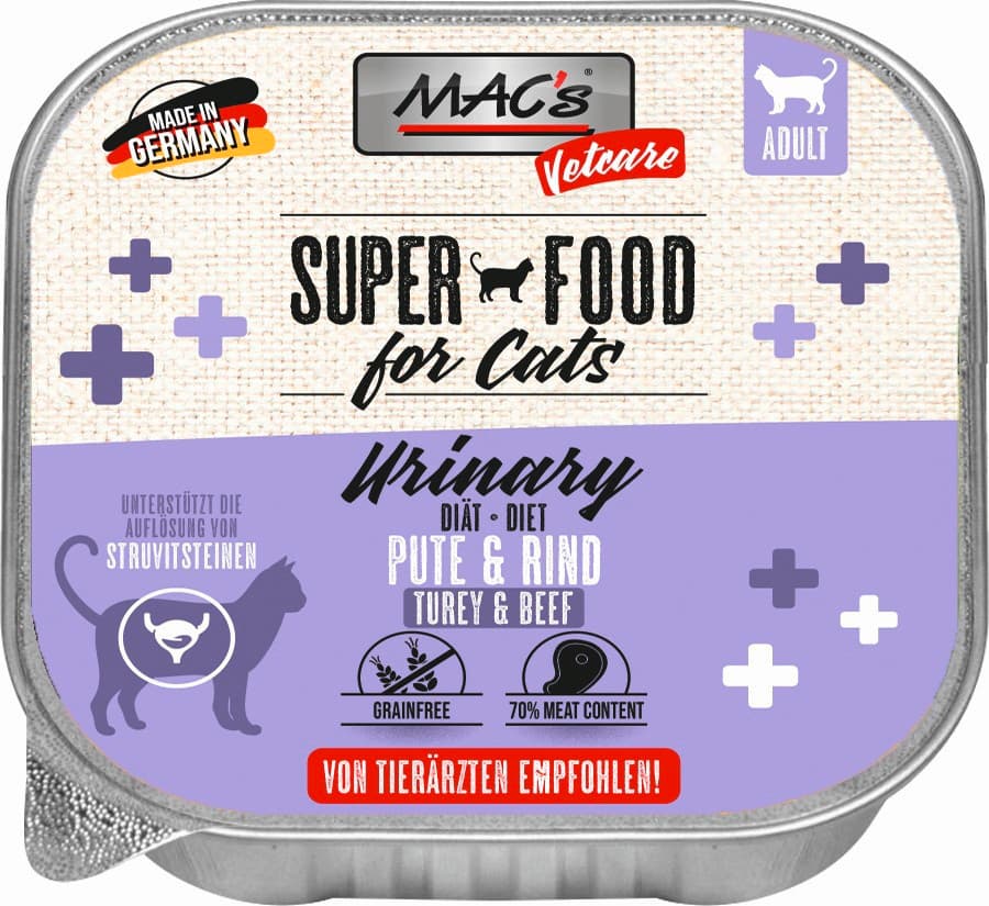 MAC's CAT Katzennassfutter Vetcare Urinary Pute & Rind