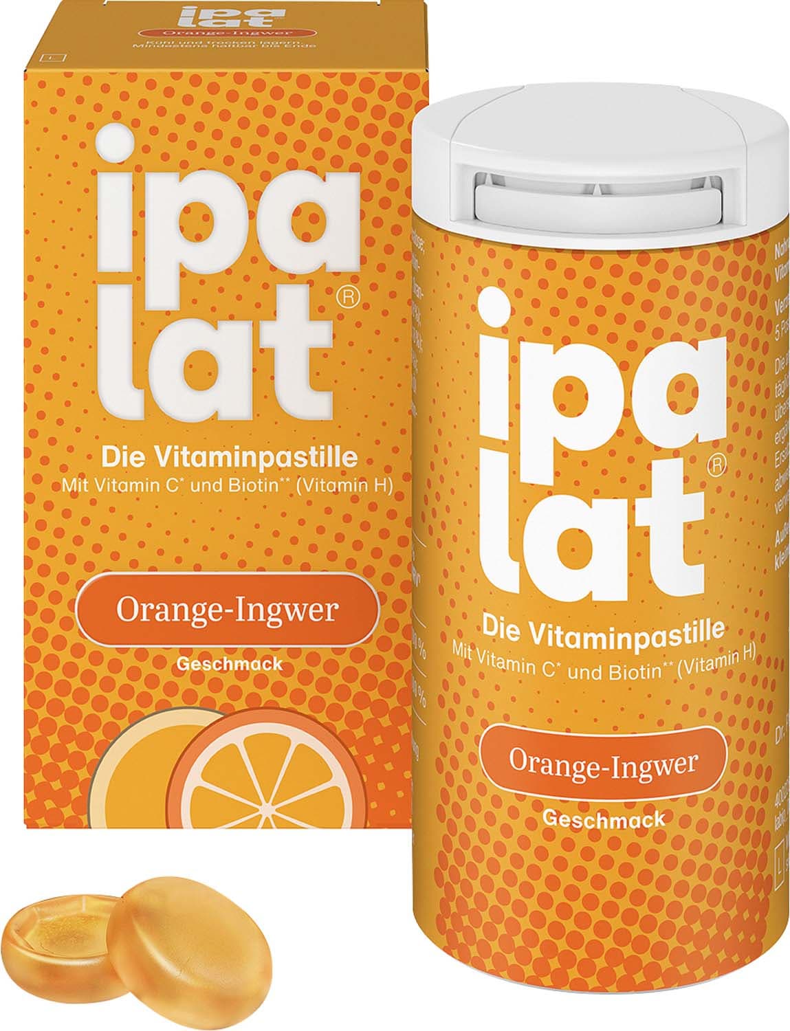 ipalat Die Vitaminpastille Orange-Ingwer