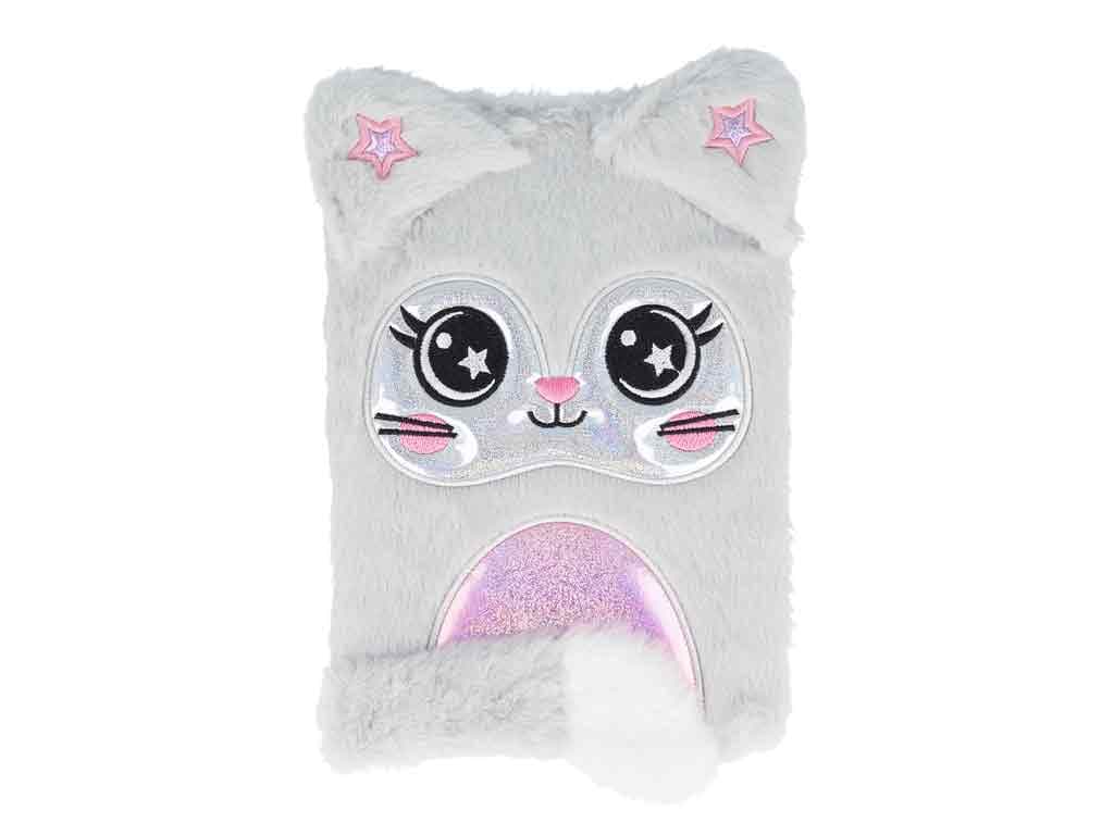 A5 Notizbuch Katze hellgrau