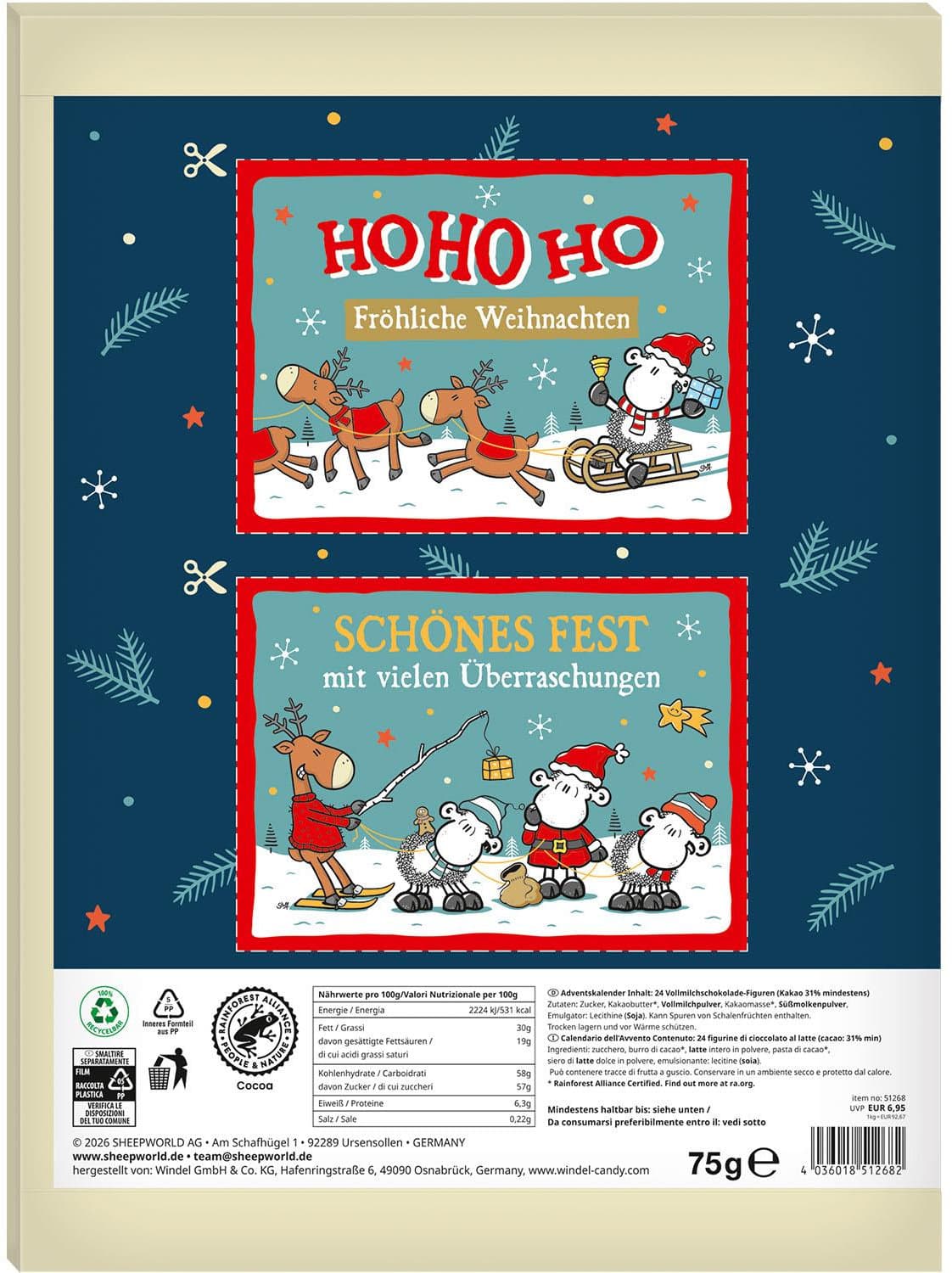 sheepworld Adventskalender »Frohe Weihnachten«