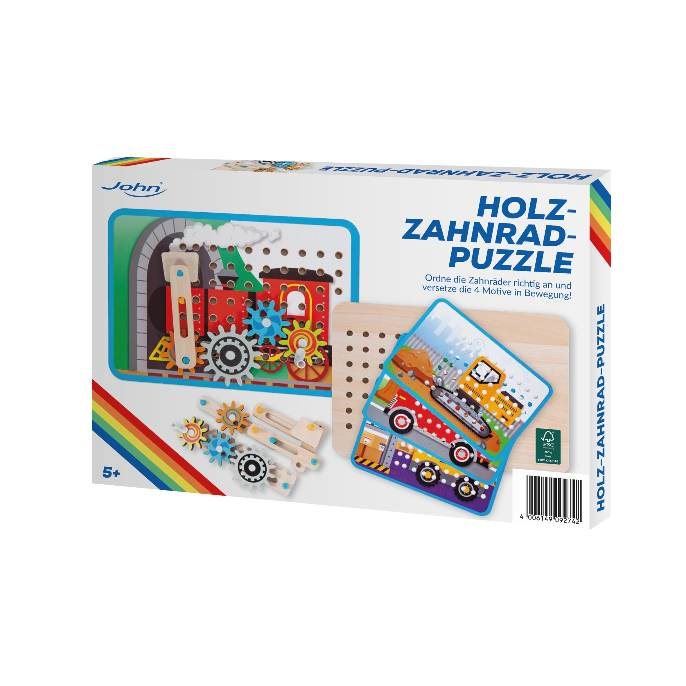 John  Holz-Zahnrad-Puzzle, 28,5 x 20 x 0,9 cm