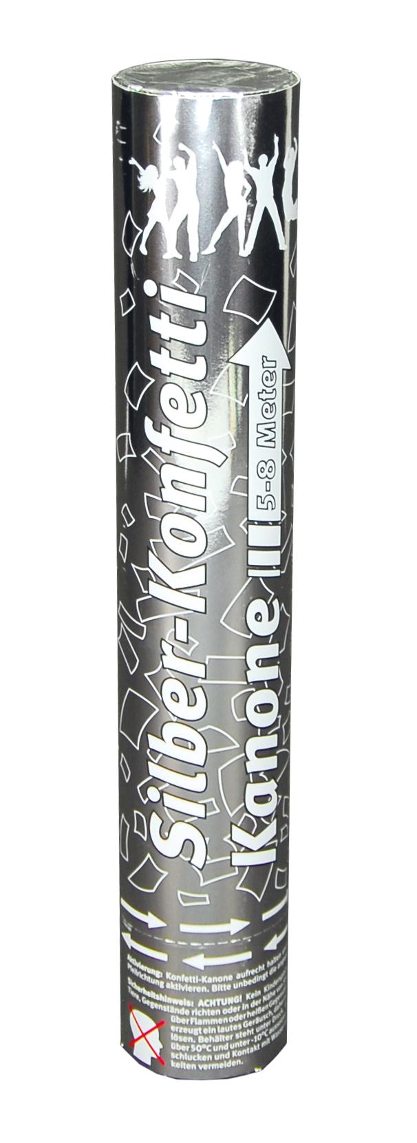 PARTYTIME BOOM - Silber Konfetti Kanone 30 cm