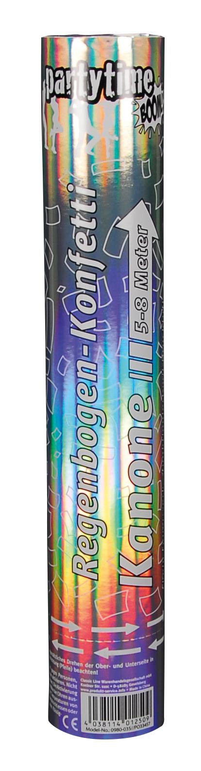 PARTYTIME BOOM - Regenbogen Konfetti Kanone 30 cm