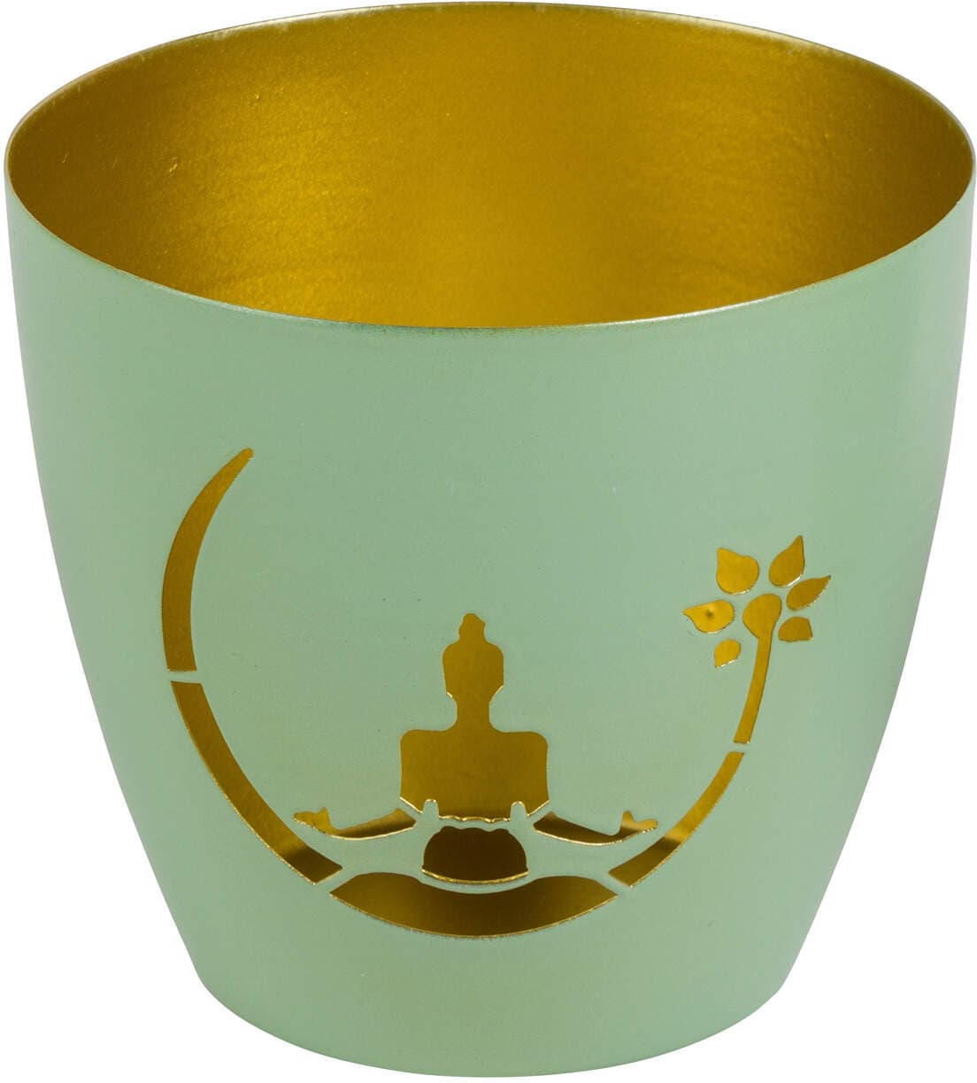 Metallwindlicht Buddha