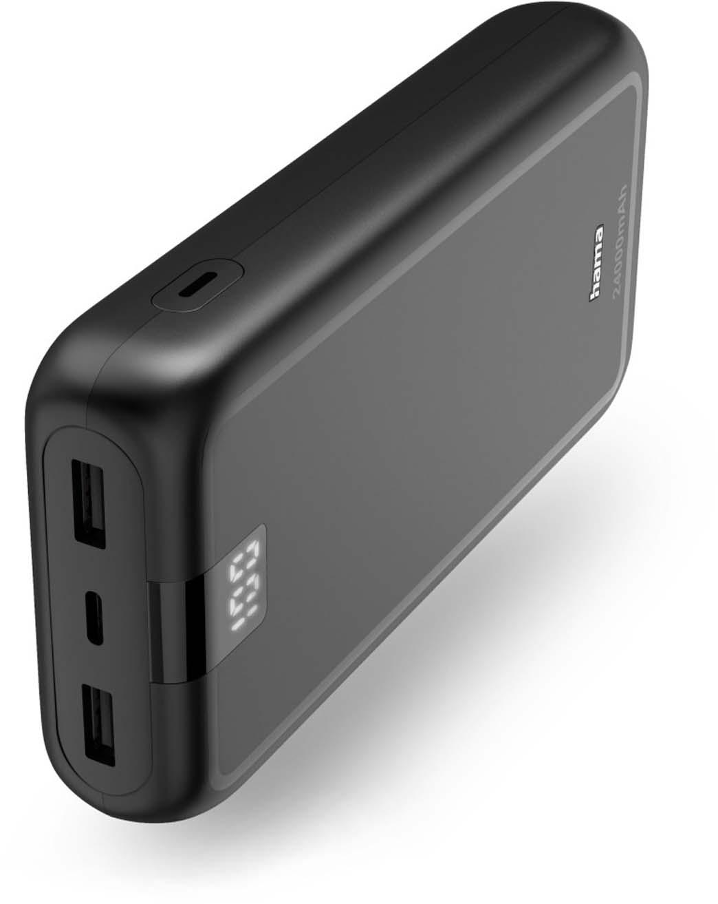 HAMA Power Pack "Performance 24", 24000mAh, 3 Ausgänge: USB-C, 2x USB-A, Anthr.