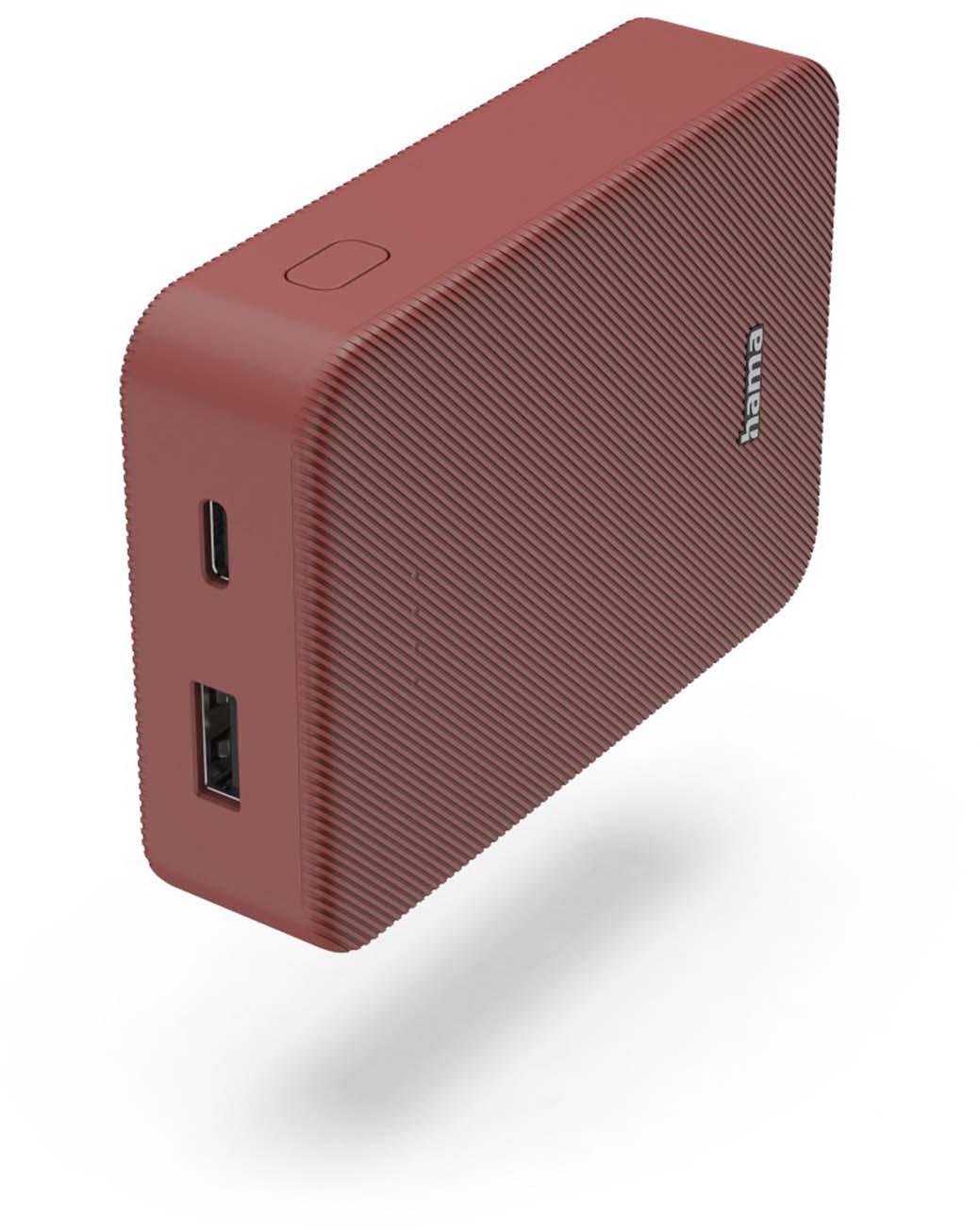 HAMA Power Pack "Colour 10", 10000mAh, 2 Ausgänge: USB-C, USB-A, Rot