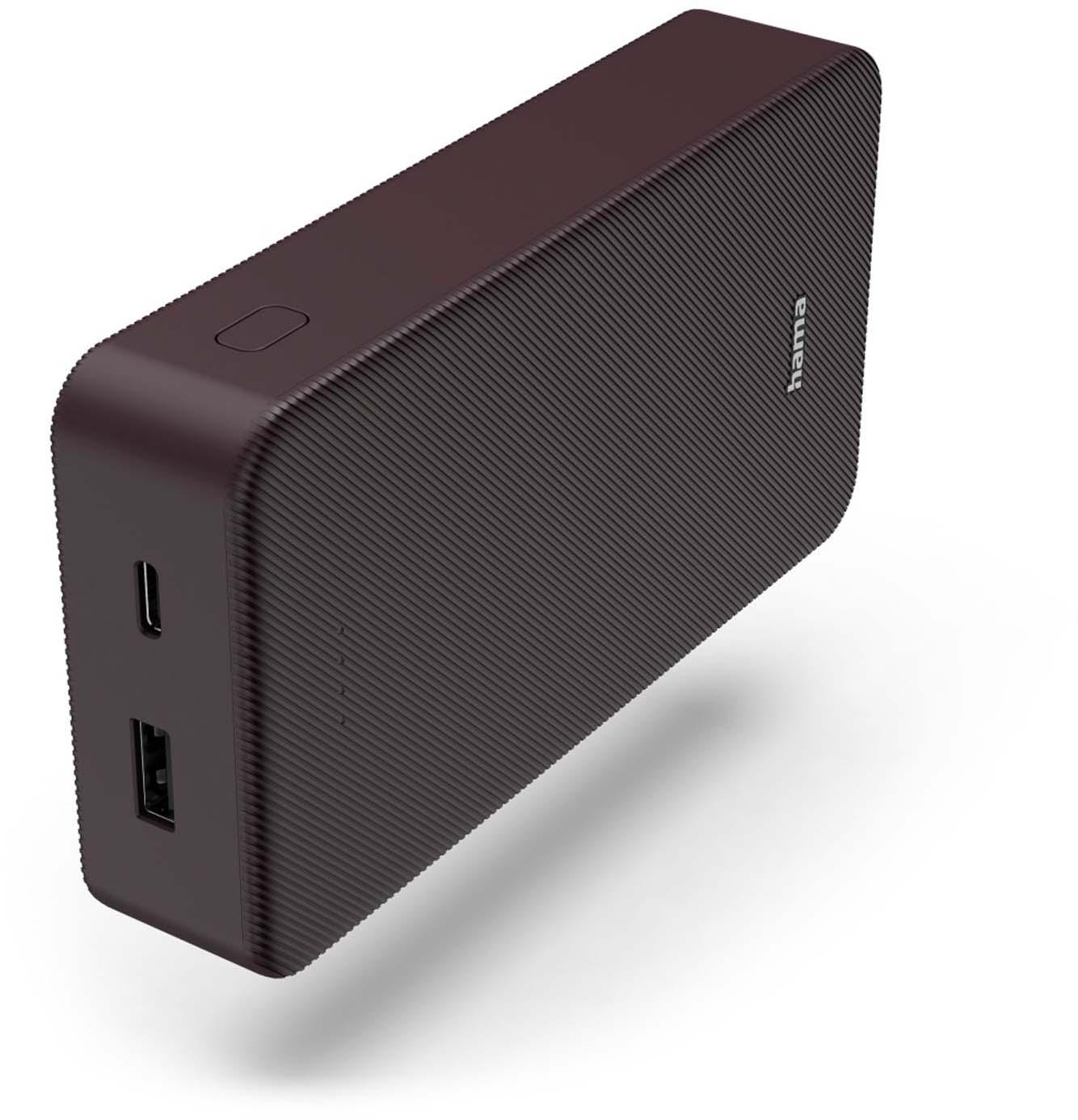 HAMA Power Pack "Colour 20", 20000mAh, 2 Ausgänge: USB-C, USB-A, Pflaume