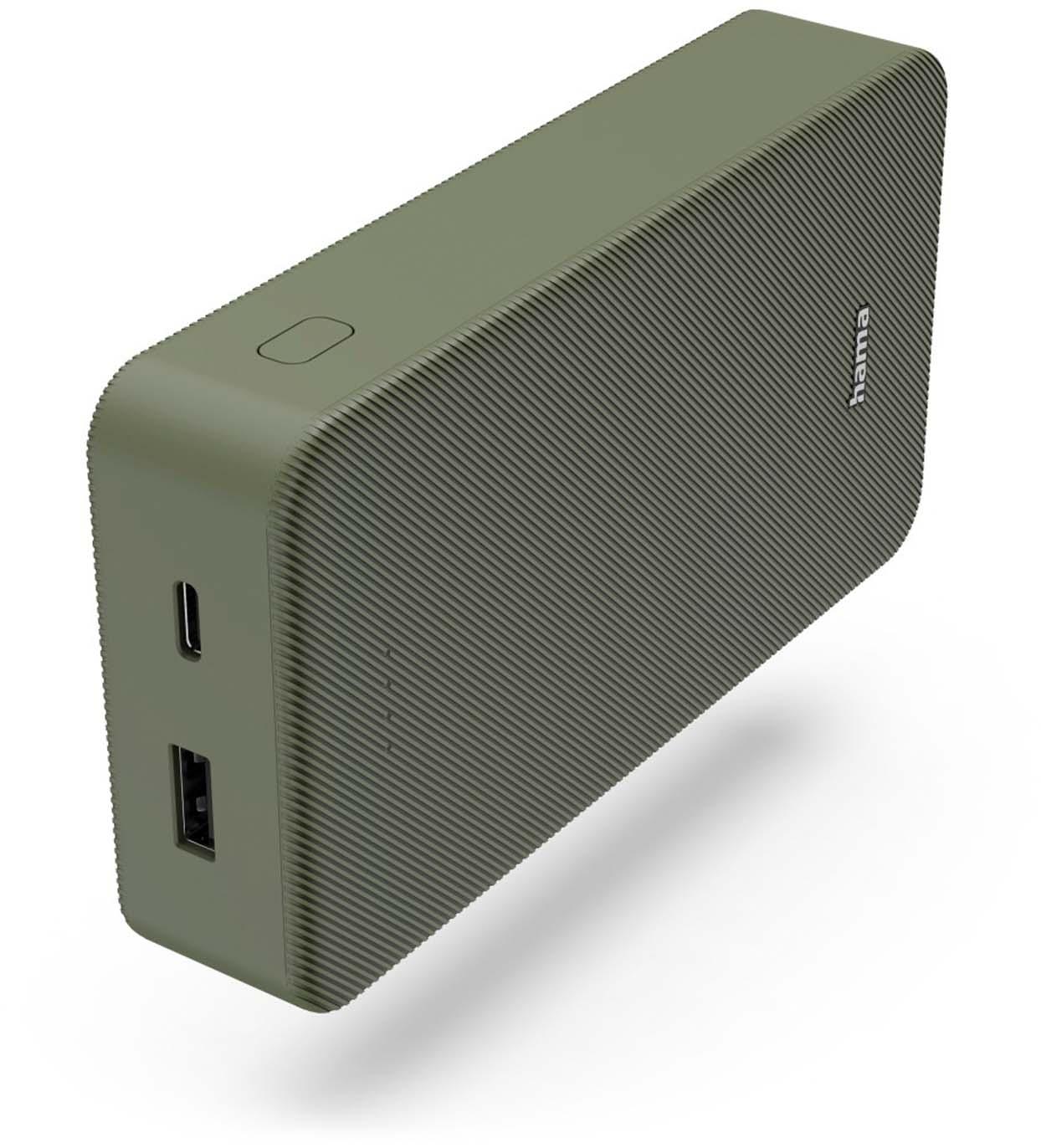 HAMA Power Pack "Colour 20", 20000mAh, 2 Ausgänge: USB-C, USB-A, Grün