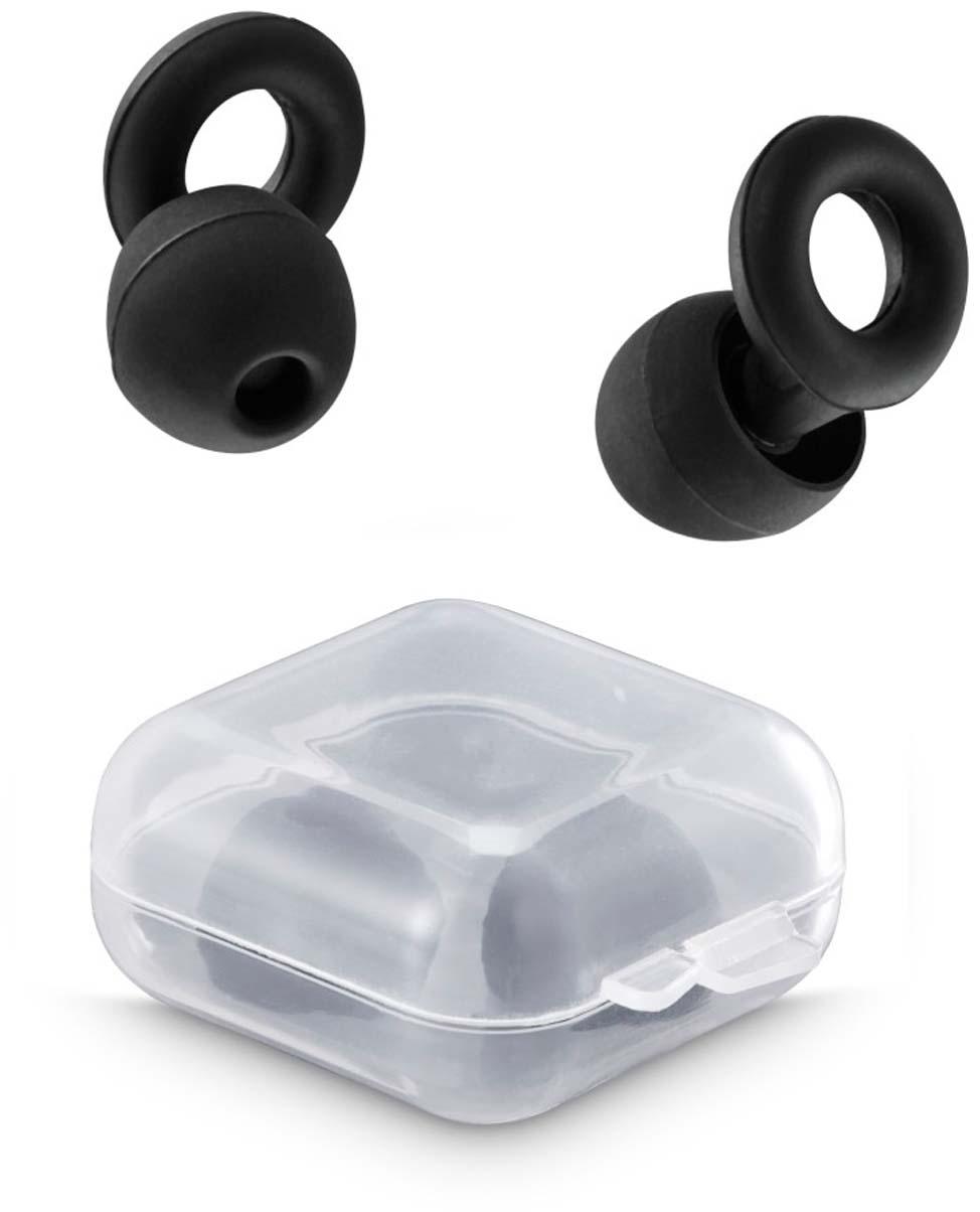 HAMA Ohrstöpsel, Noise Reducing, wiederverwendbar, 2 Größen, Silikon, Schwarz
