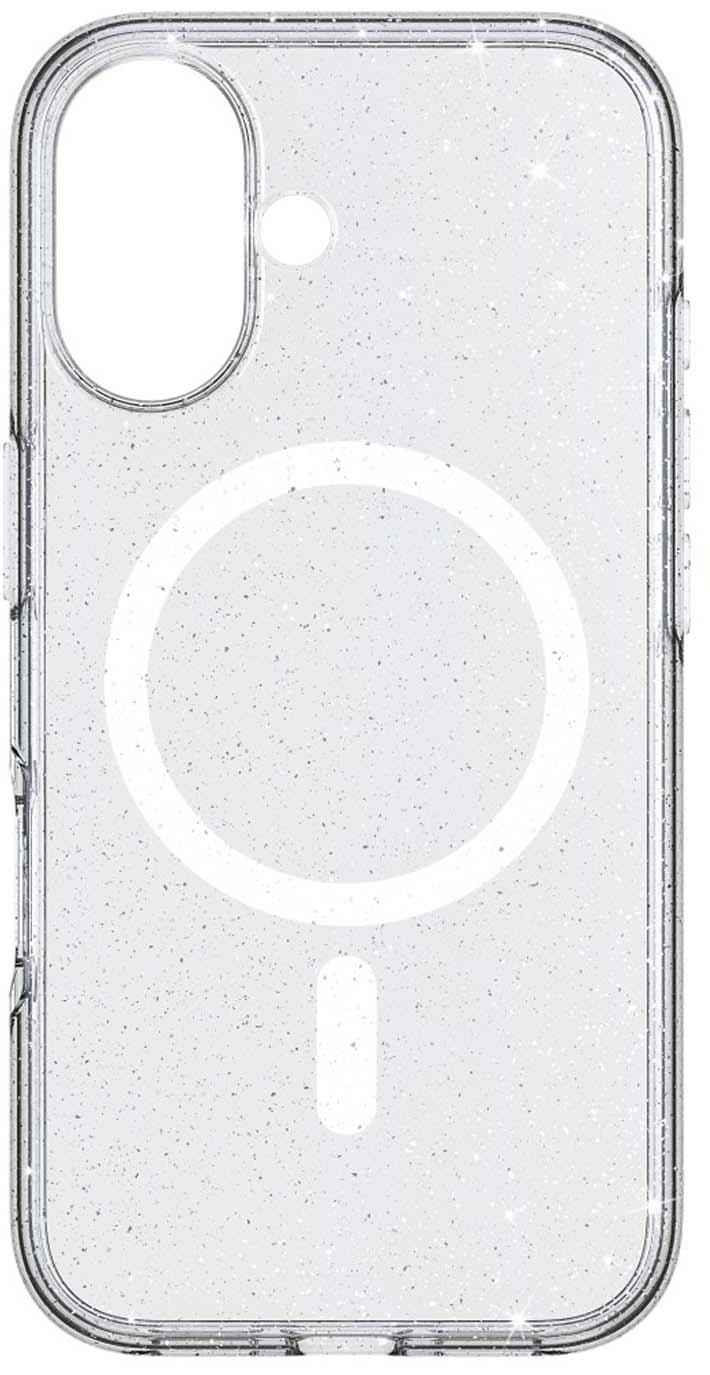 WHITE DIAMONDS Cover "Mag Glitter Case" für Apple iPhone 16, Transparent