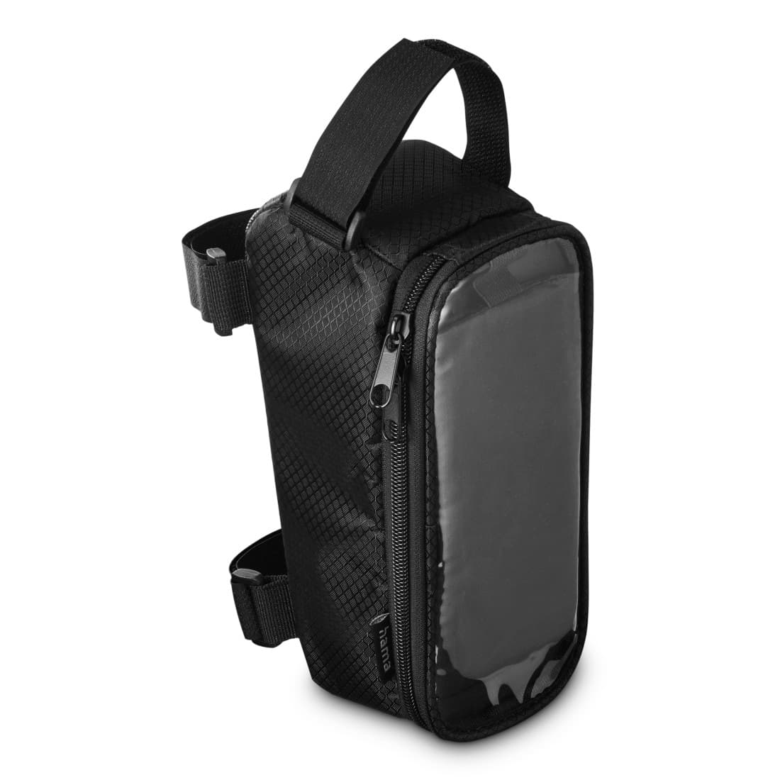 HAMA Fahrrad-Rahmentasche  mit durchsichtigem Handy-Fach, für Oberrohr, Schwarz