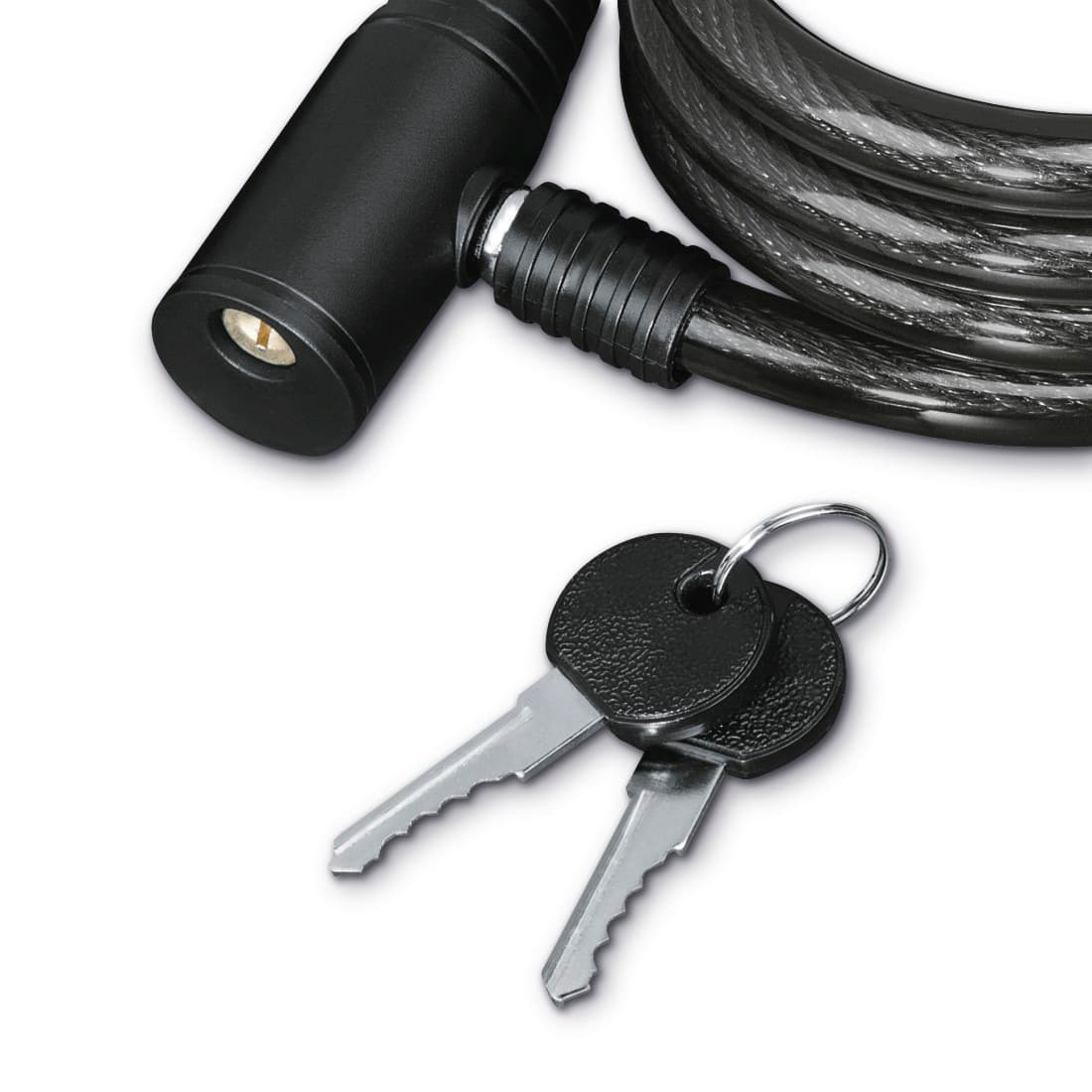 HAMA Fahrrad-Spiralkabelschloss, 120 cm, Schwarz