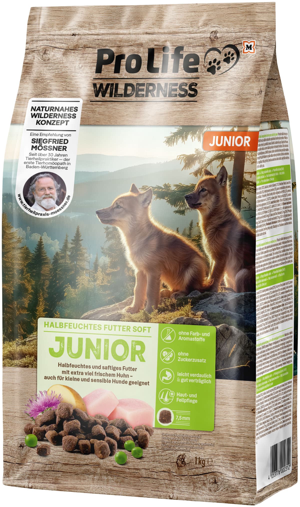 Pro Life Hund Trockenfutter Soft Mössner Junior 1KG